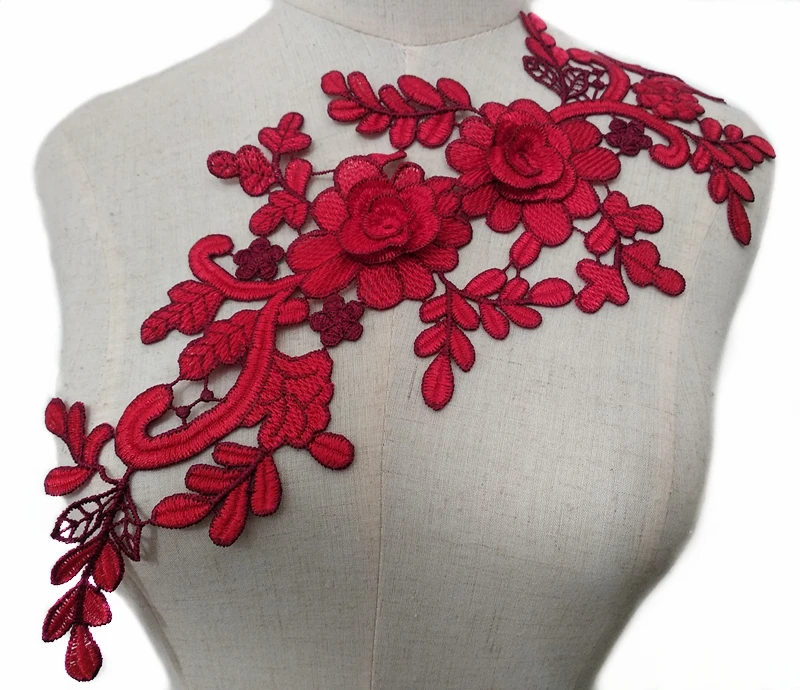 Embroidered Lace Neckline Embroidery Applique Lace Trim Collar Sewing Crafts 
