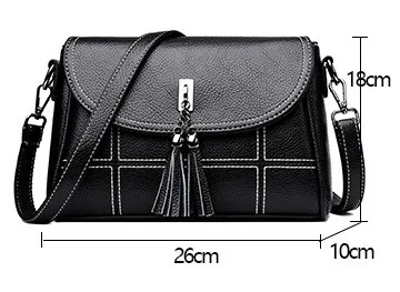 MJ Women Leather Crossbody Bag Female PU Leather Crossbody Handbag Fashion Tassel Messenger Bag Ladies Small Shoulder Bags (3)