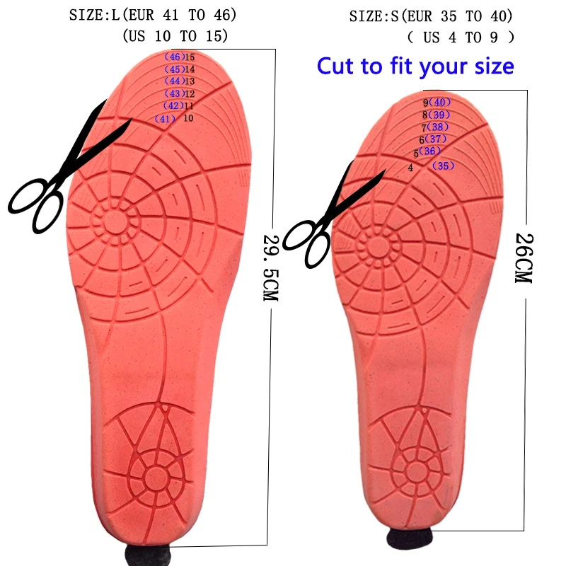 Unisex 2000 mAh  Electrically Heated Insoles with LED Remote Control Winter Outdoor Sport Keep Warm Pads Thermal Increase Insole