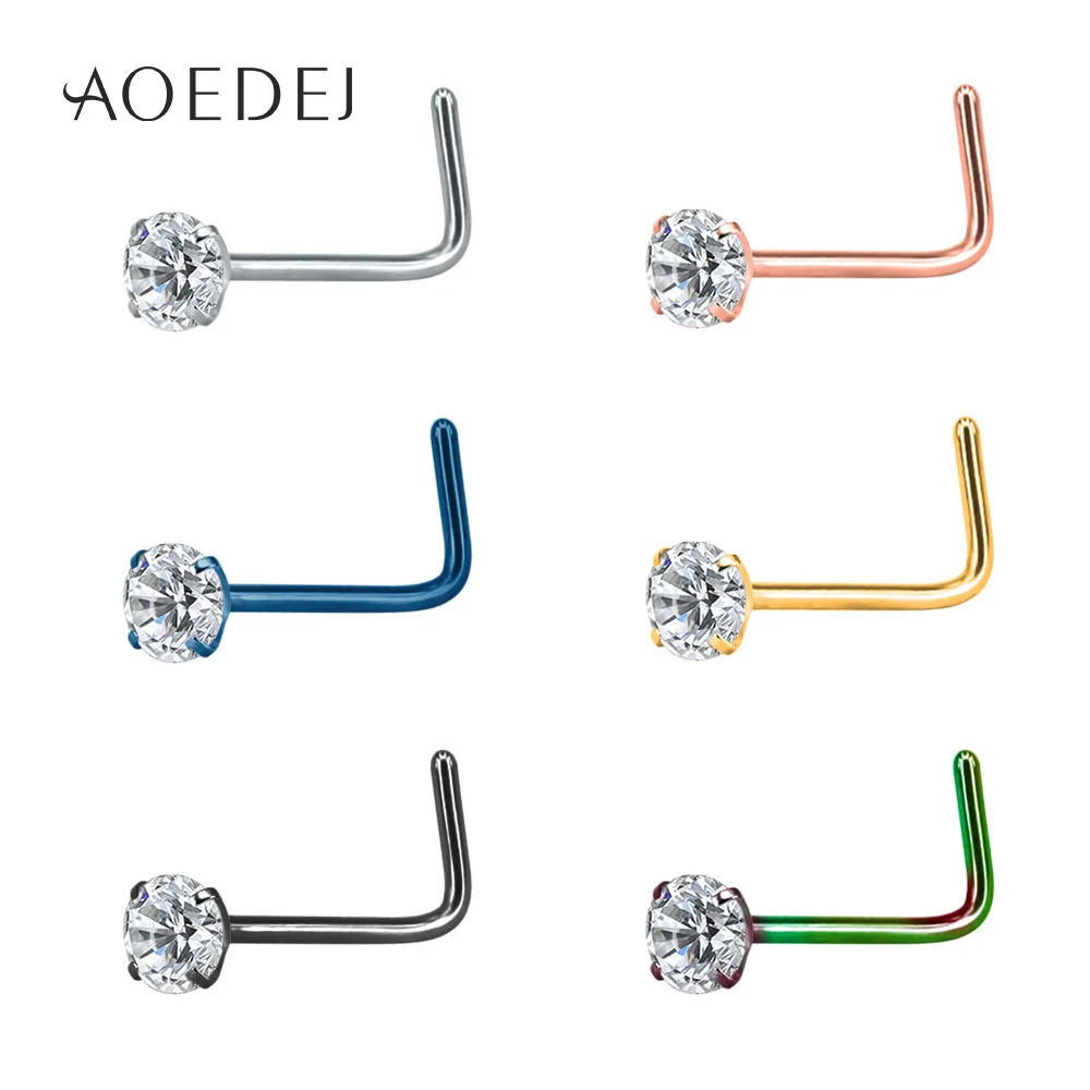 AOEDEJ 6 Pcs 1 Lot 20g Nose Rings & Studs Nose Piercings Nez Jewelry