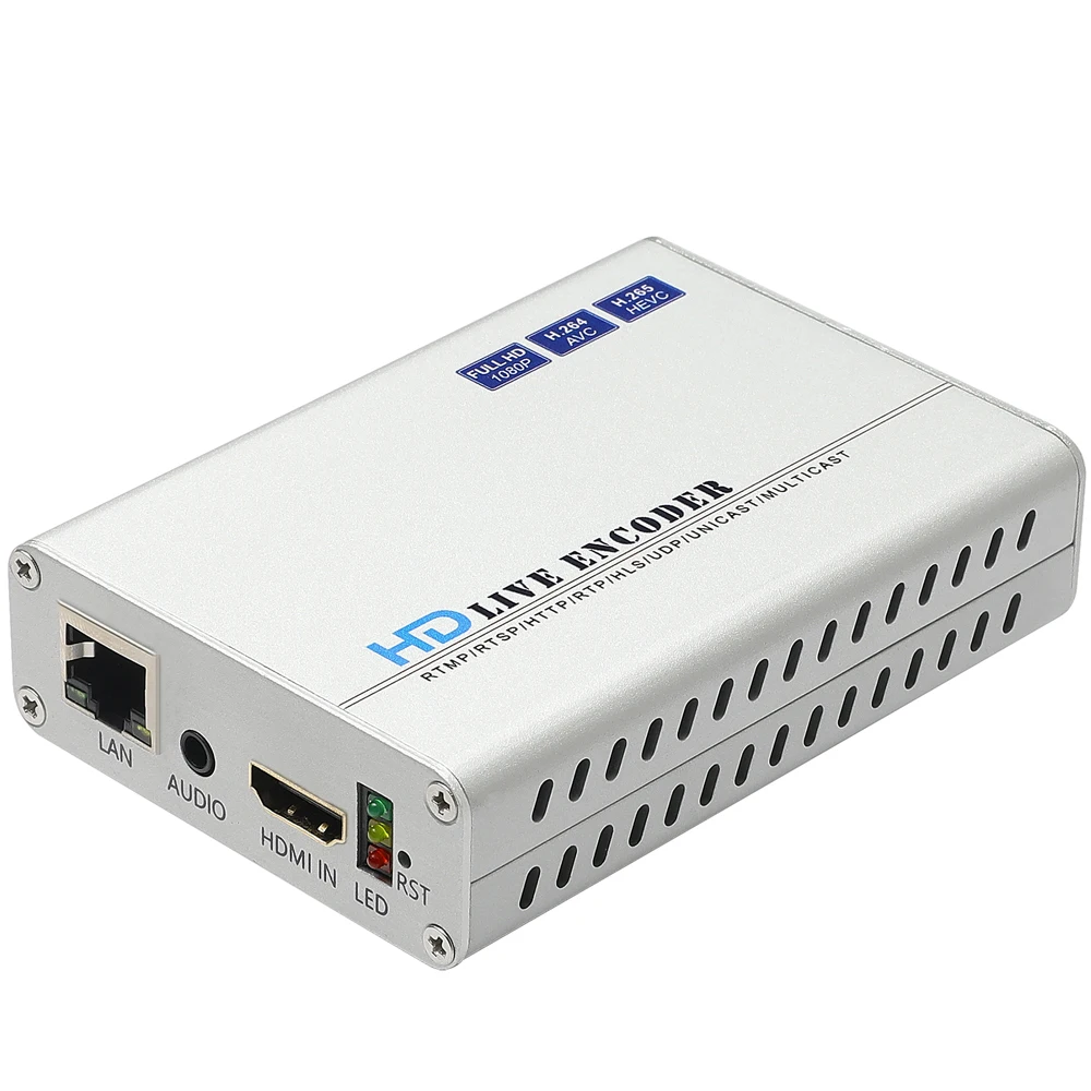 HEVC 1080P 1080i HD HDMI к RTSP RTMP UDP HLS видео поток кодер IPTV потоковая трансляция в прямом эфире кодировщик H.265 H.264 передатчик