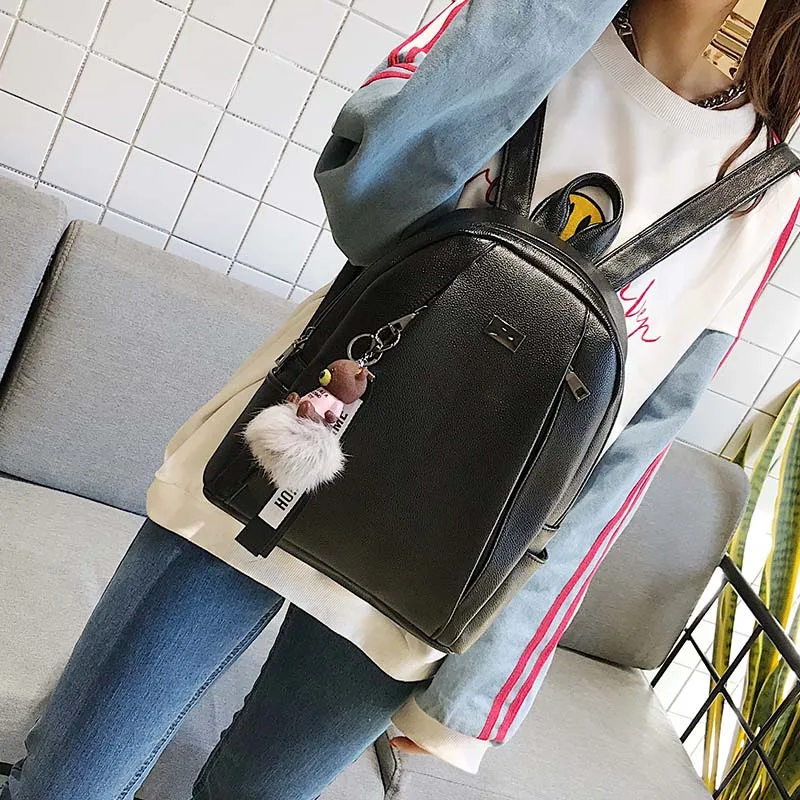 De Oro de moda mochila de cuero negro de las mujeres Vintage bolso para mujer adolescente bolso de escuela de la sólida mochila XA56H De Oro de moda mochila de cuero negro de las mujeres Vintage bolso para mujer adolescente bolso de escuela de la sólida mochila XA56H