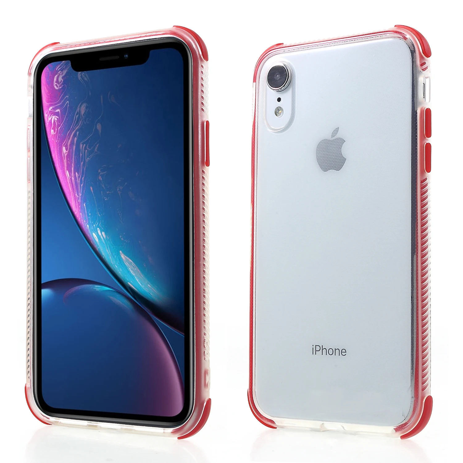 Dulcii для iPhone XR чехол clear Би-Цвет [ударопрочного] ТПУ 6 1 дюймов-красный |