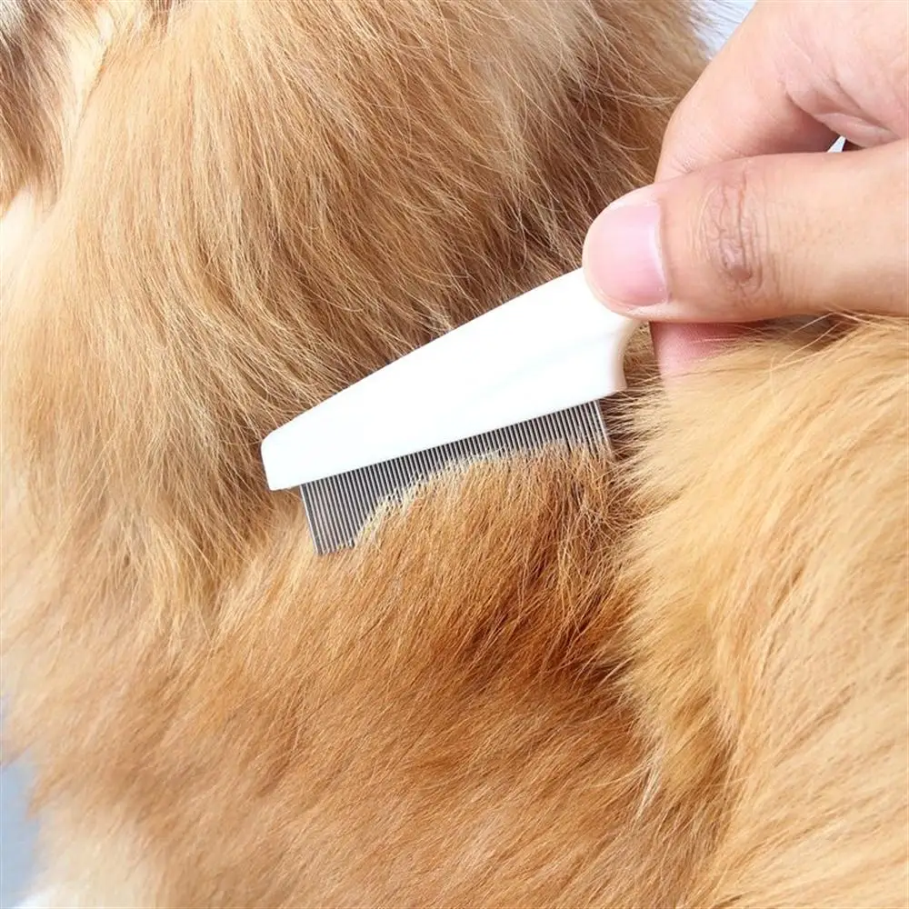 Pet Dog Hair Flea Comb Stainless Pin Dog Cat Grooming Brush Comb Clean