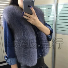 Short design fox fur coat vest waistcoat vest female full leather female
