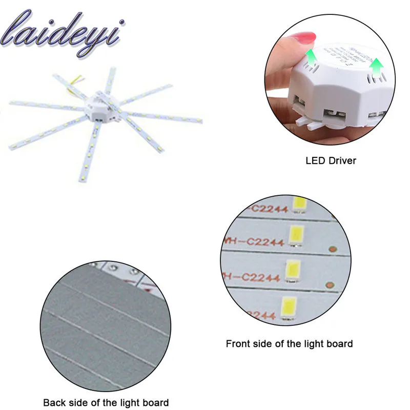 LAIDEYI потолочный светильник Осьминог SMD LED PCB плата источника света энергосберегающие лампы в помещении гостиной светодиодные фонарики Прямая