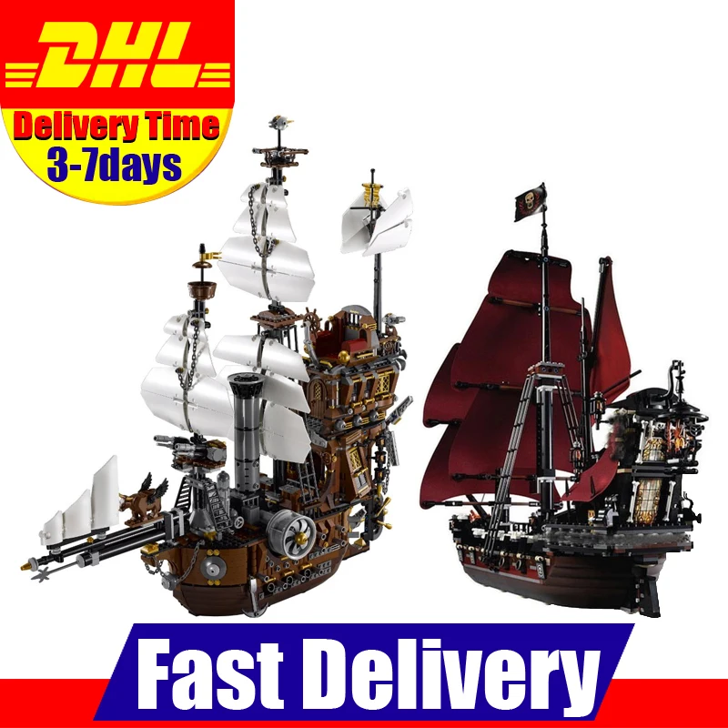 

LEPIN 16009 Caribbean Queen Anne's Reveage + 16002 Metal Beard's Sea Cow Model Building Kits Blocks Bricks Toys Gift 4195 70810