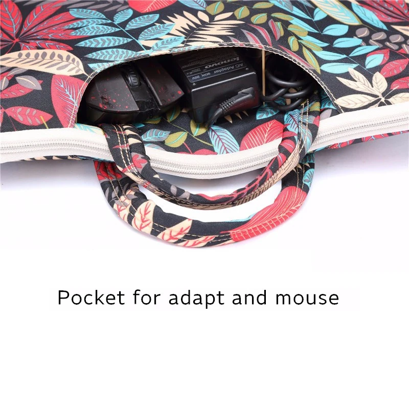 Laptop Bag For Macbook Air 11 Pro Retina 11 12 13 Case Floral PU Portable Handbag 14 Storage bag Vintage Pattern Woman Coque