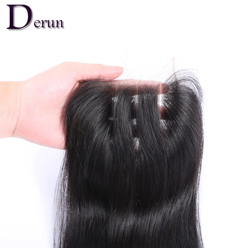 

Free shipping! Best Selling Brazilian Hair lace Closure Straight 4*4  Three parting natural color can bleached and dyed on sale