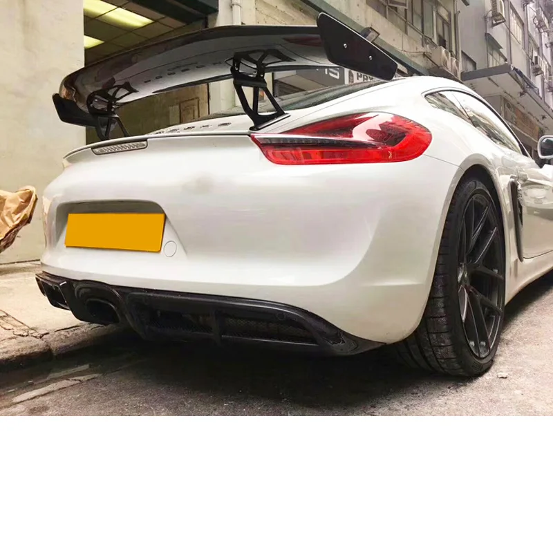 Задний спойлер GT4 из углеродного волокна для Porsche Boxster Cayman 981 718|Спойлеры и крылья| |