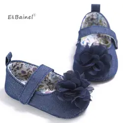 E & bainel 0-18 м для маленьких девочек дети цветок мягкая подошва Демин Prewalker Обувь для младенцев хлопок Обувь