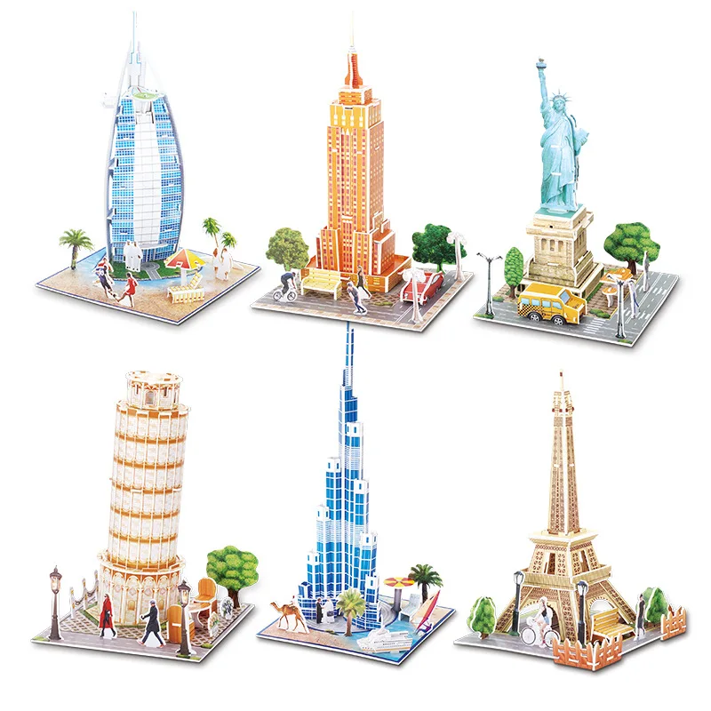 

Children's educational toys Puzzle three-dimensional puzzle 3d model world building three-dimensional puzzle paper diy toys