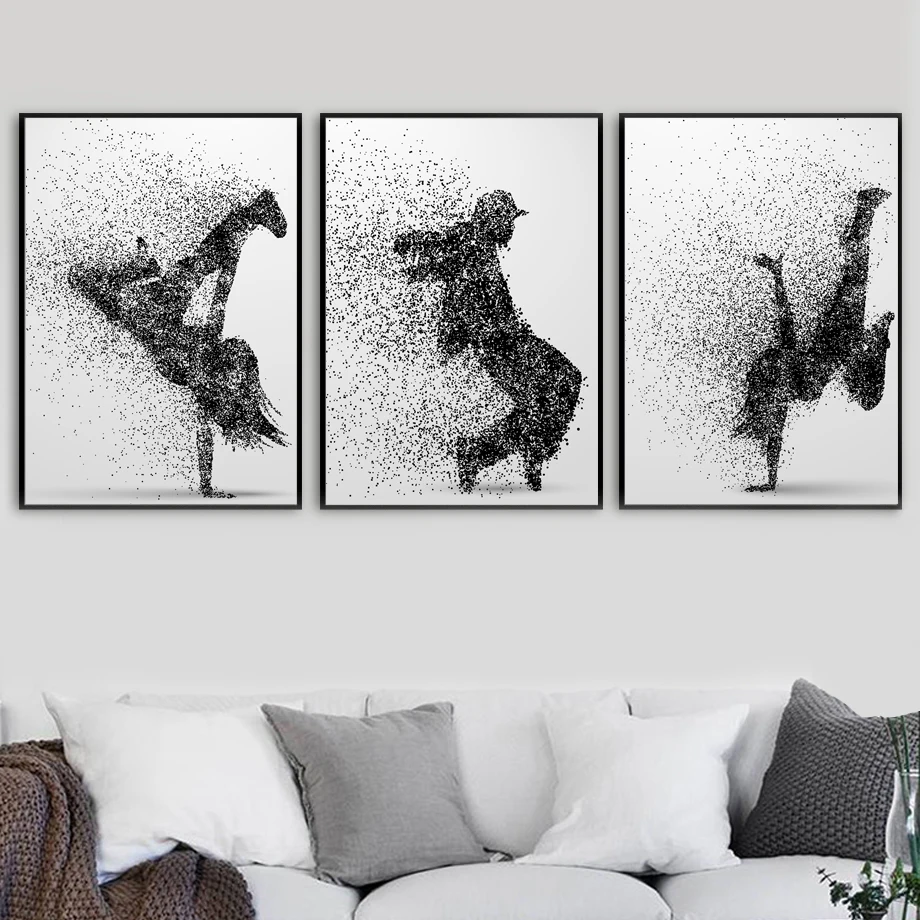 

Abstract Street Dance Wall Art Canvas Painting Black White Nordic Posters And Prints Wall Pictures For Living Room Bedroom Decor