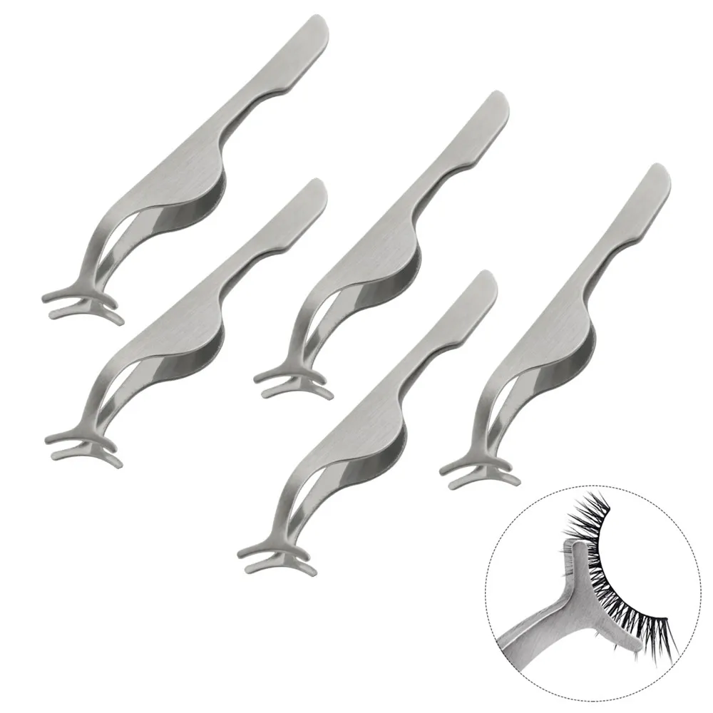 

MAGEFY Beauty Tools 5 Pcs False Eyelashes Stainless Auxiliary Minkl Eyelashes Curler Tweezers Clip Makeup Accessories tools