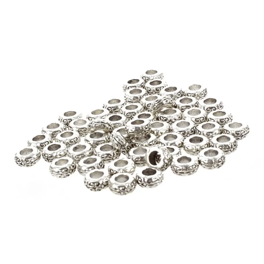 50Pcs Pattern Stoppers Bead Fit Charm Braceletin Jewelry Findings