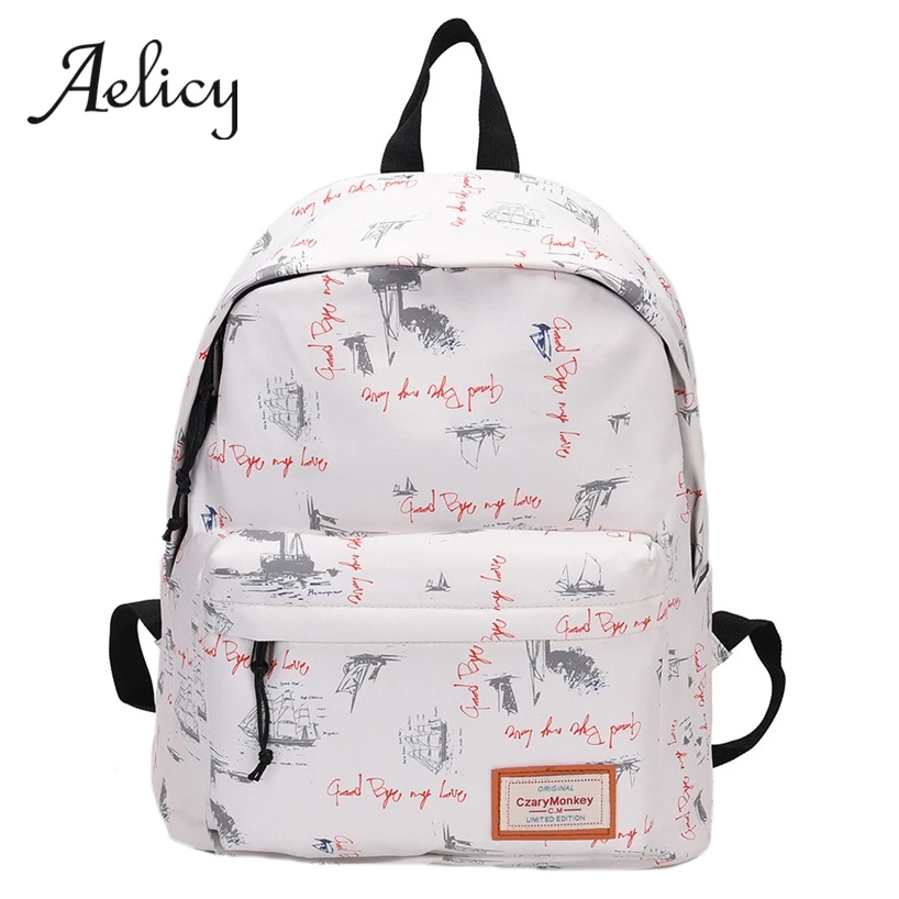 

Aelicy Graffiti Students Bag Women Waterproof Nylon Backpacks Literary Fresh Rucksack For Campus Teenage Girls Backpacks Bookbag