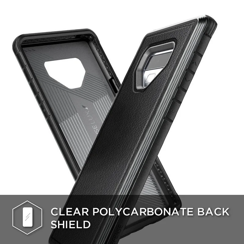 X-Doria Defense Lux чехол для samsung Galaxy Note 9, военный класс, протестированный на падение, чехол для Note 9, алюминиевый защитный чехол - Цвет: Black Leather