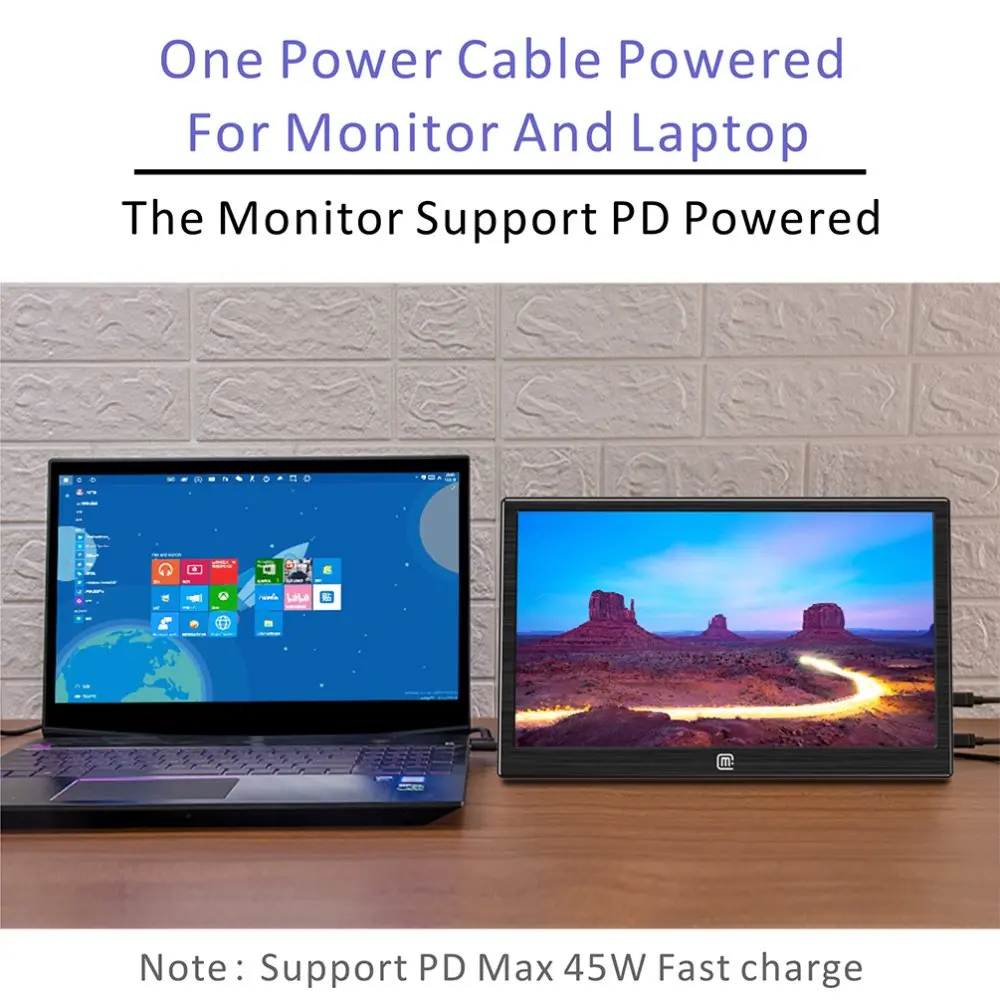  Gaming 13.3 Inch IPS 1920*1080 USB-C With PD Fast Charge Portable Aluminum Display USB C/HDMI Video