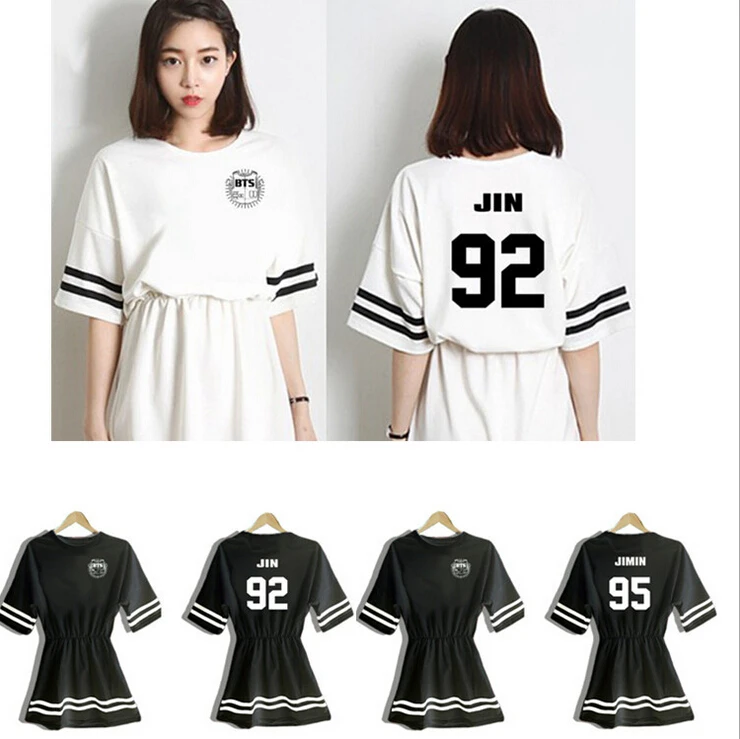 2015 new kpop summer BTS women mini dresses natural lady girl underdresses bts clothing sets women