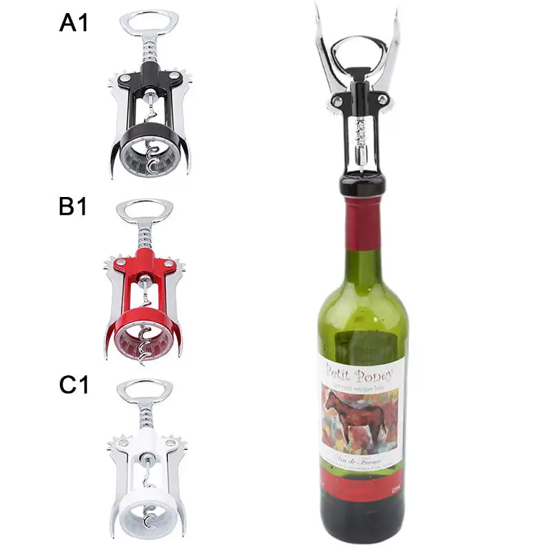 

Stainless Steel Red Wine Bottle Opener Professional Handle Pressure Corkscrew Red Wine Opener Kitchen Bar Tool