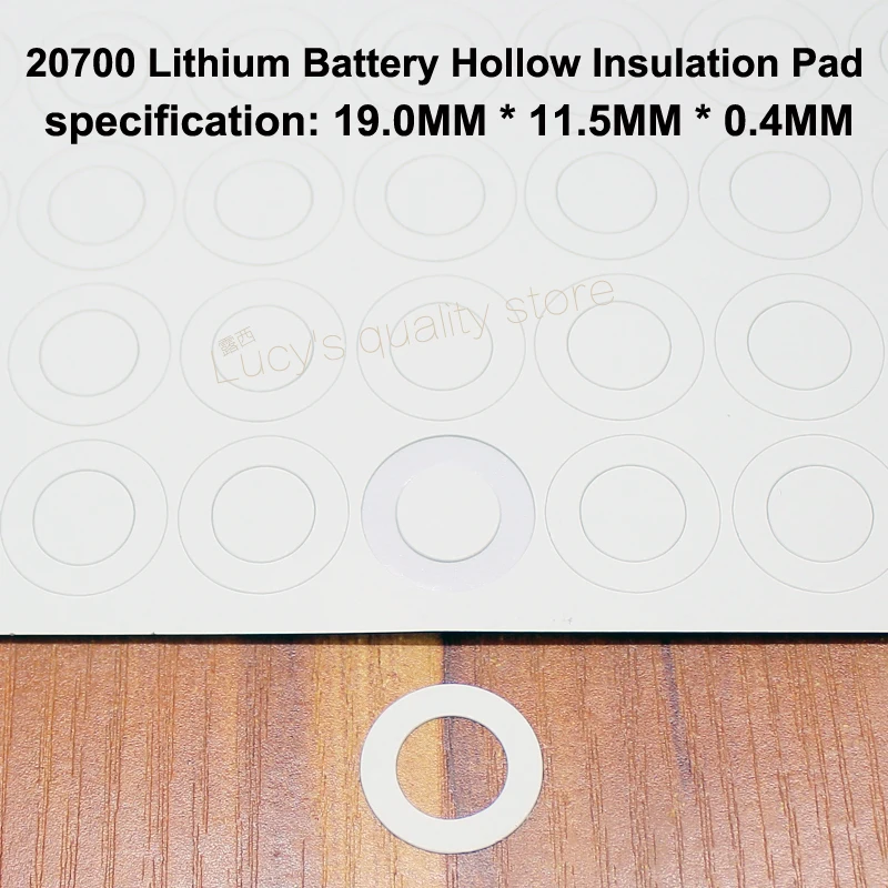 

100pcs/lot 20700 Lithium Battery High Temperature Insulation Gasket Hollow Flat Head Surface Insulation Meson 19*11.5*0.4MM