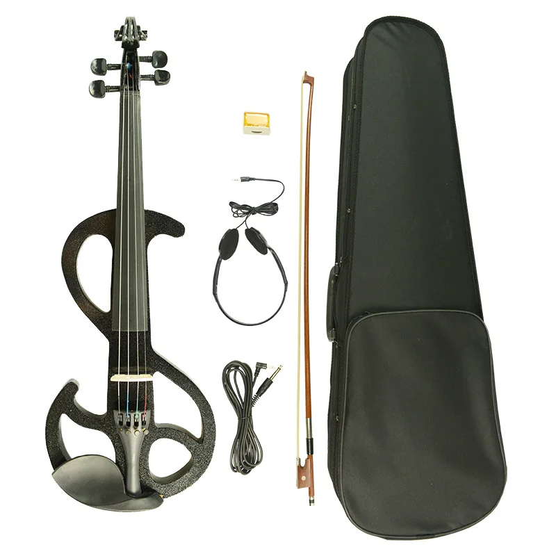 Naomi 4/4 Electric Violin Silent Violin Carrying Case & Accessories