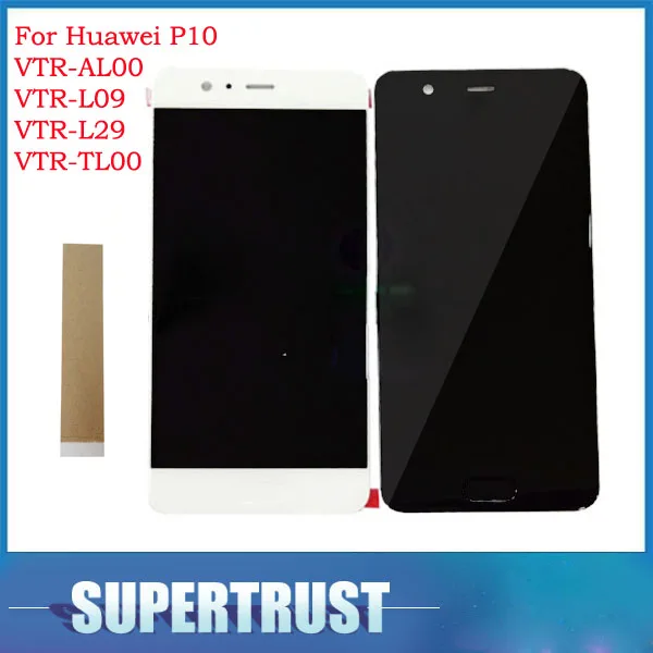 Koop 5.1 inch Voor Huawei P10 VTR AL00 VTR L09 VTR L29 Lcd scherm + Touch Screen Sensor Digitizer Glas Montage Zwart Wit Met tape