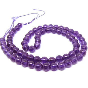

Wholesale Retail 6mm Natural Genuine Stone Deep Purple Loose Quartz Round Crystal Beads Fit DIY Bracelet Or Necklace