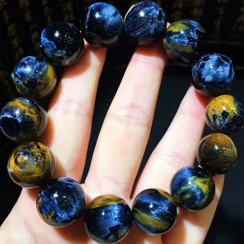 

Genuine Natural Blue Pietersite Gemstone Round Big Beads Bracelet Stretch Necklace Pietersite Bangle From Namibia 17.2mm AAAAAA