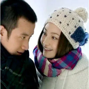 Bow cap knitted hat autumn and winter thickening women's warm | Аксессуары для одежды