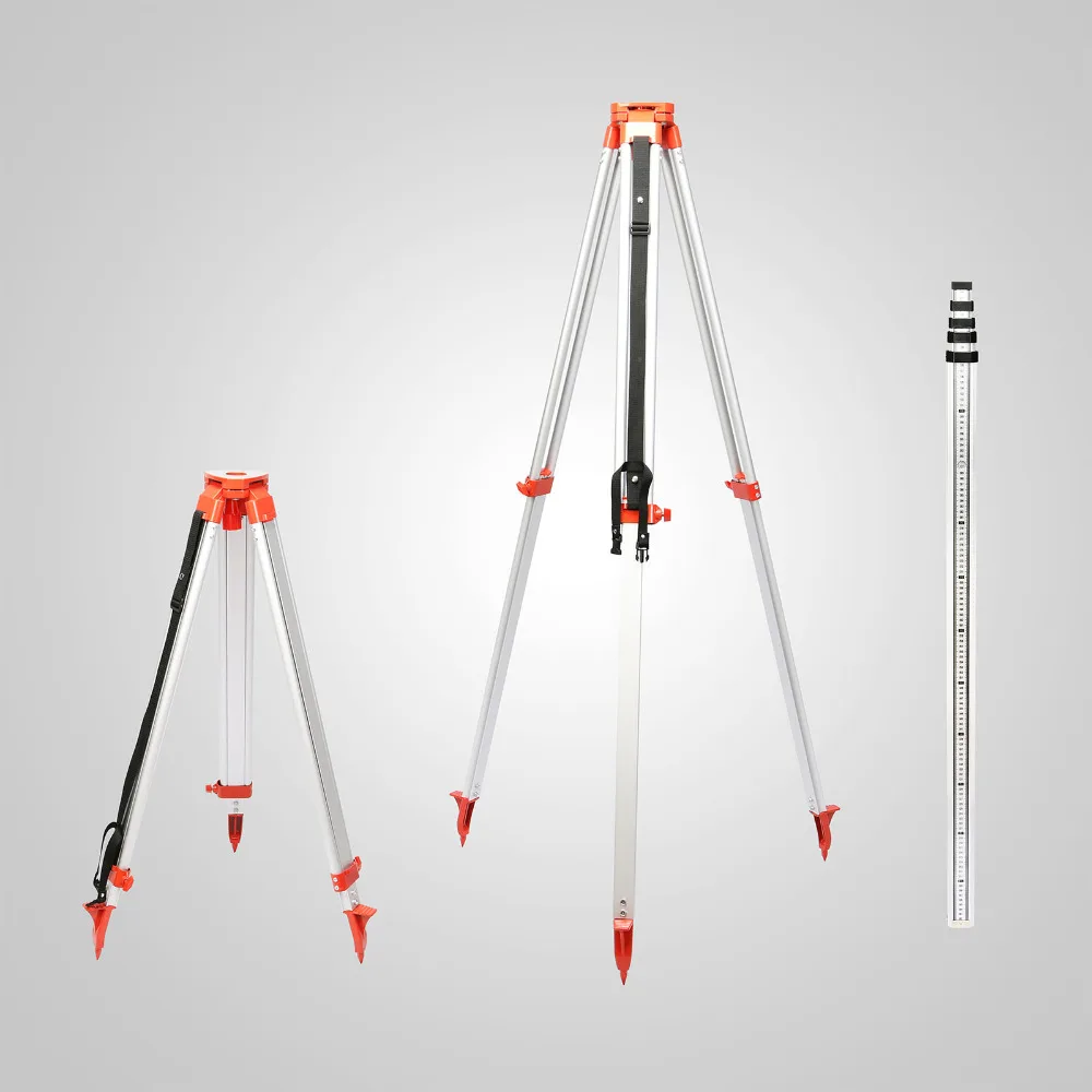 

ROTARY RED LASER LEVEL + TRIPOD + STAFF POSITIONING ELECTRONIC VIALS CROSS LINE SELF LEVELING 360 DEGREE REMOTE CONTROL