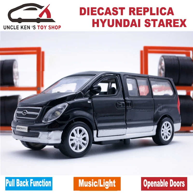  Scale Hyundai Starex Diecast Model Cars Metal Mini Van Kids Toys With Gift Box and Functions