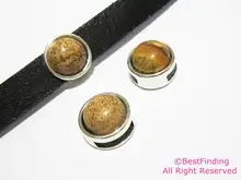 10mm płaskie skórzane ustalenia obraz kamień przycisk 10x2mm skórzane suwak-FR03