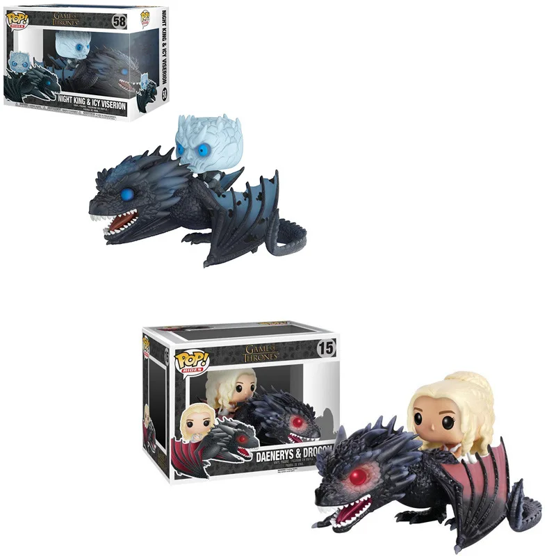 

POP Game Of Thrones NIGHT KING & ICY VISERION Daenerys Rides Drogon Action Figure Collectible Model Toys for Children Gift