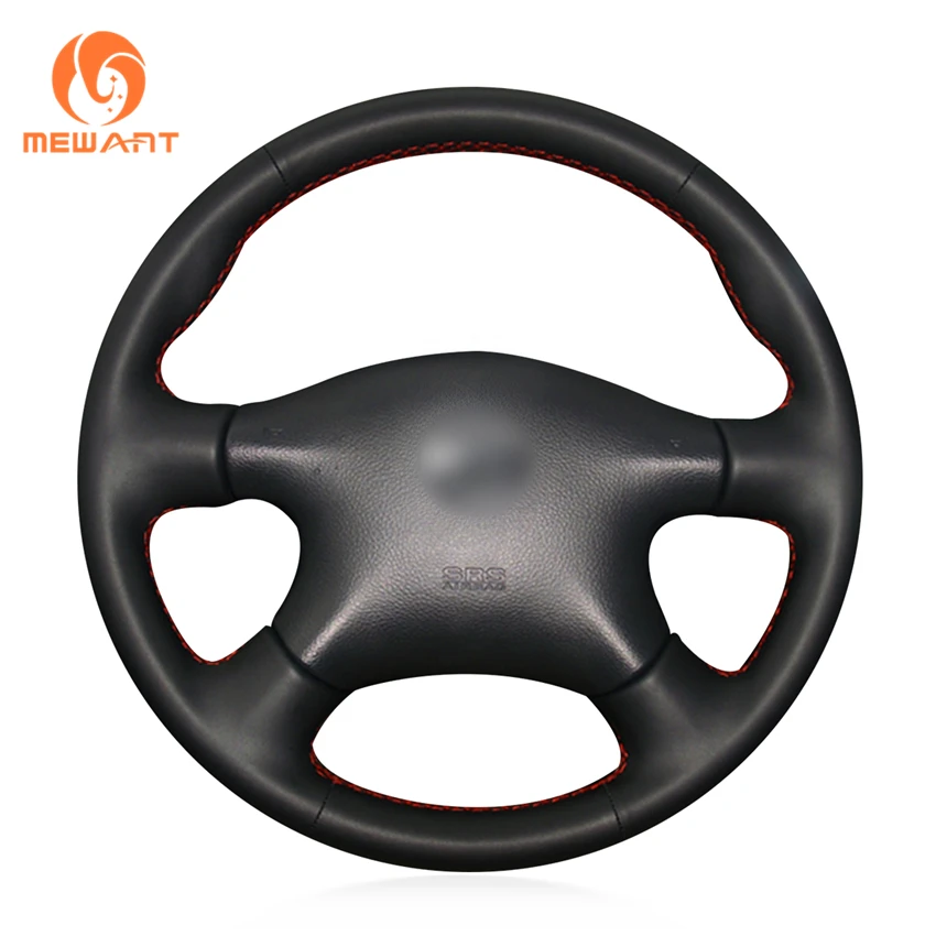 Primera JIRENSHU Cubierta de Volante de Cuero Negro P12 N16 T30 para Nissan Almera X-Trail Terrano 2 Pathfinder Paladin