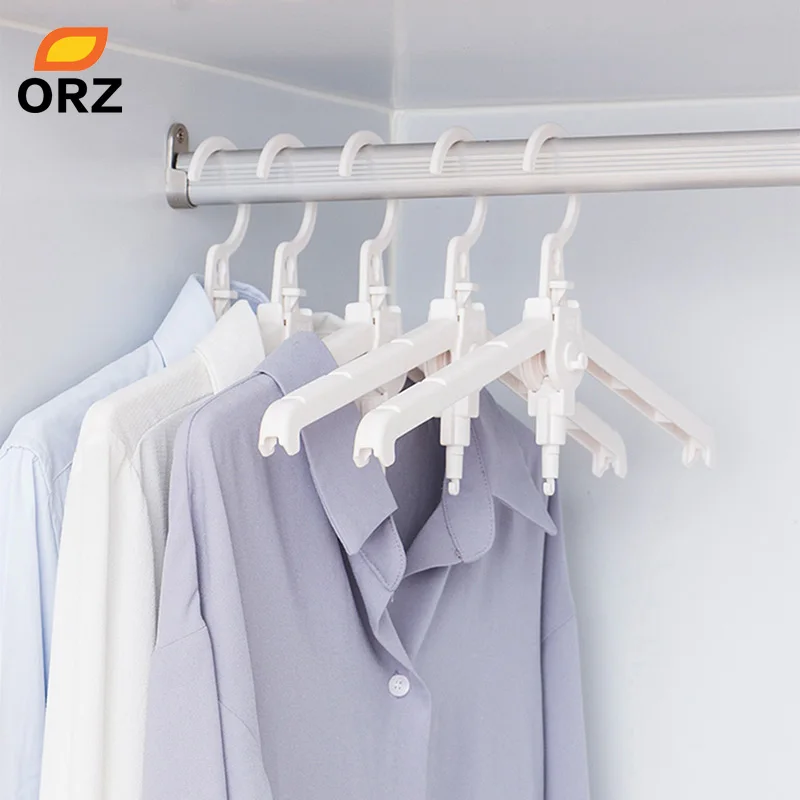 

ORZ 5 Packs Clothes Hanger Foldable Drying Rack Portable Travel Organizer Bathroom Hook Closet Clothes Storage Organizer Rack
