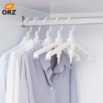 

ORZ 5 Packs Clothes Hanger Foldable Drying Rack Portable Travel Organizer Bathroom Hook Closet Clothes Storage Organizer Rack