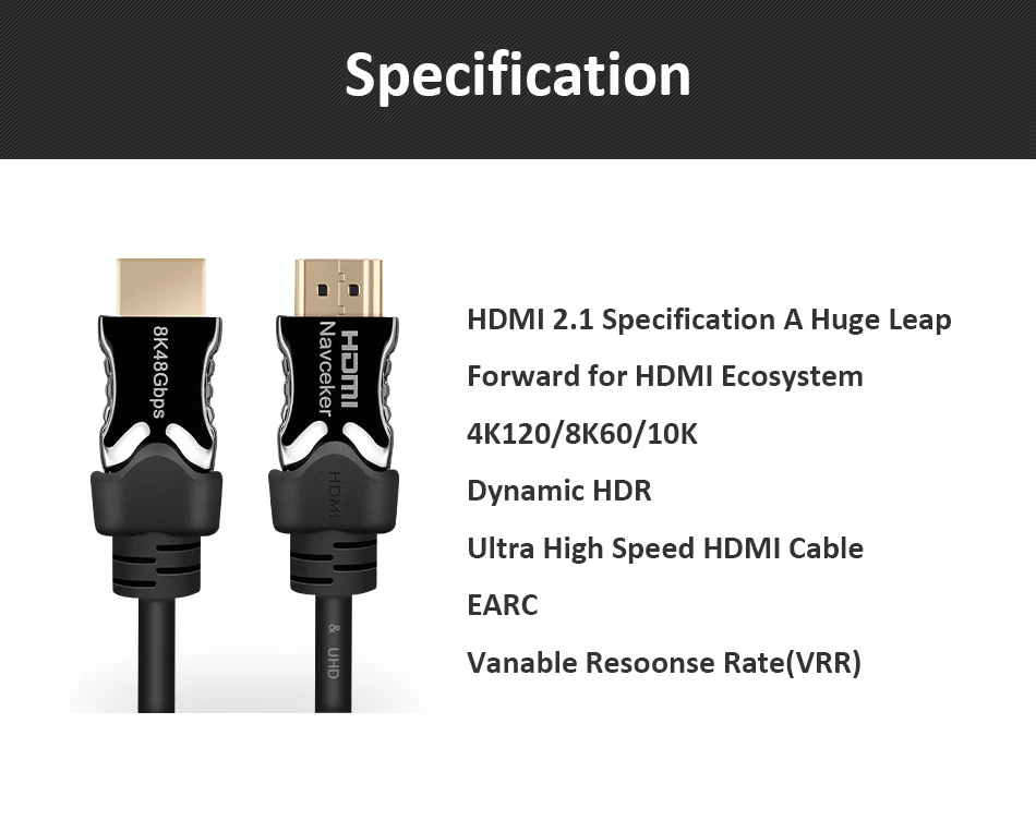 Лучшие 8K 48 Гбит/с 2,1 HDMI кабели 4K HDMI 2,1 кабель eARC Кабо HDMI 2,1 UHD динамический HDR HDMI 2,1 кабель для 8K samsung QLED tv