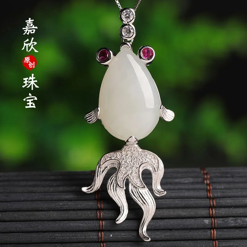 

2019 Real Cluci Cage Pendants Choker Necklace Asg Of Hetian Pendant With 925 Inlaid Natural Manufacturers Selling Goldfish Drop