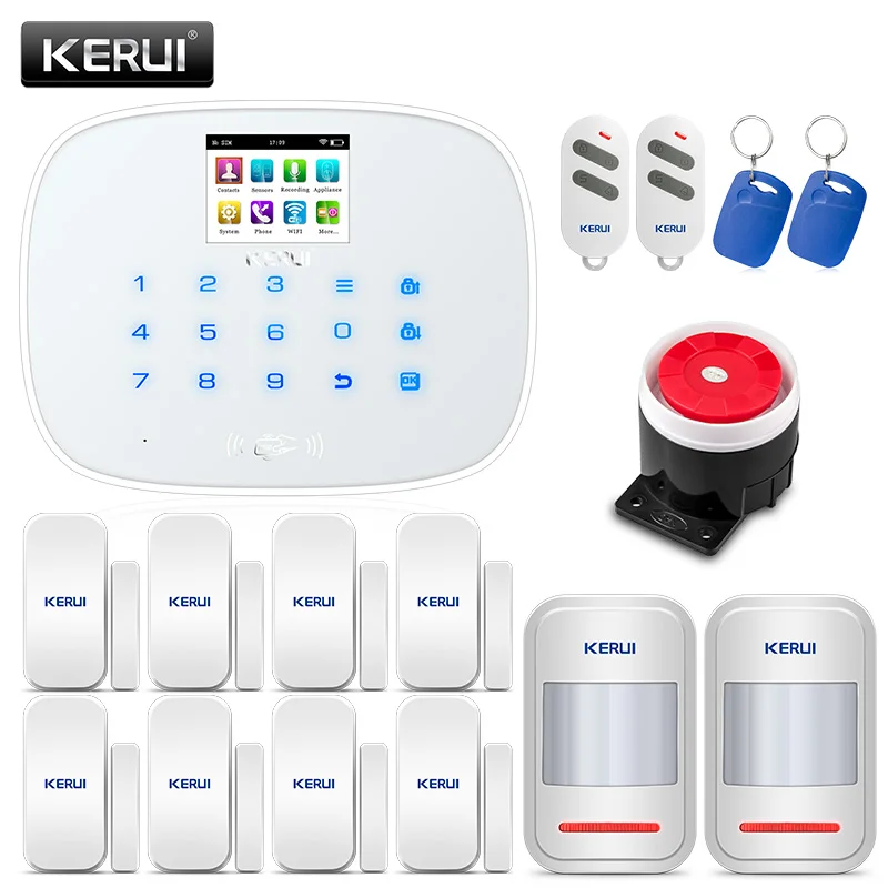 KERUI W193 3g WiFi PSTN GSM домашняя охранная сигнализация костюмы 80 дБ ЖК 2,4 дюймов TFT цветной экран Alarma Каса - Цвет: kit 2