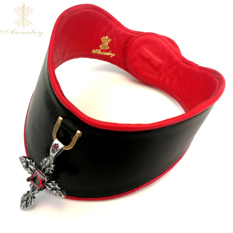 Annzley Genuine Leather Gothic Punk Choker Collar Necklace Chain 2019 For Women Lady Chain (5)