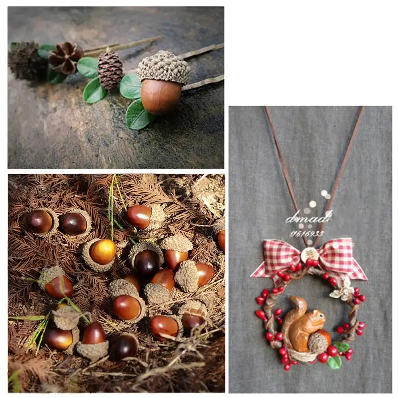 20PCS Simulation Acorn Mini Foam Pine Nuts Christmas Tree Decoration