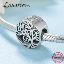 Hollow out Family is where love grows 925 Sterling Silver charm BeadsFit Original Charms Pandora Bracelet Jewelry making
