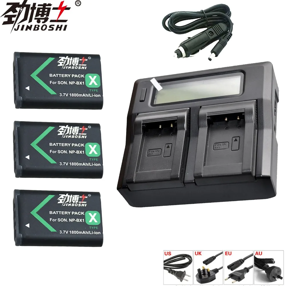 

3pcs NP-BX1 NP BX1 NPBX1 Battery + LCD Dual Charger For SONY DSC RX1 RX100 RX100iii M3 M2 WX300 HX300 HX400 HX50 HX60 GWP88