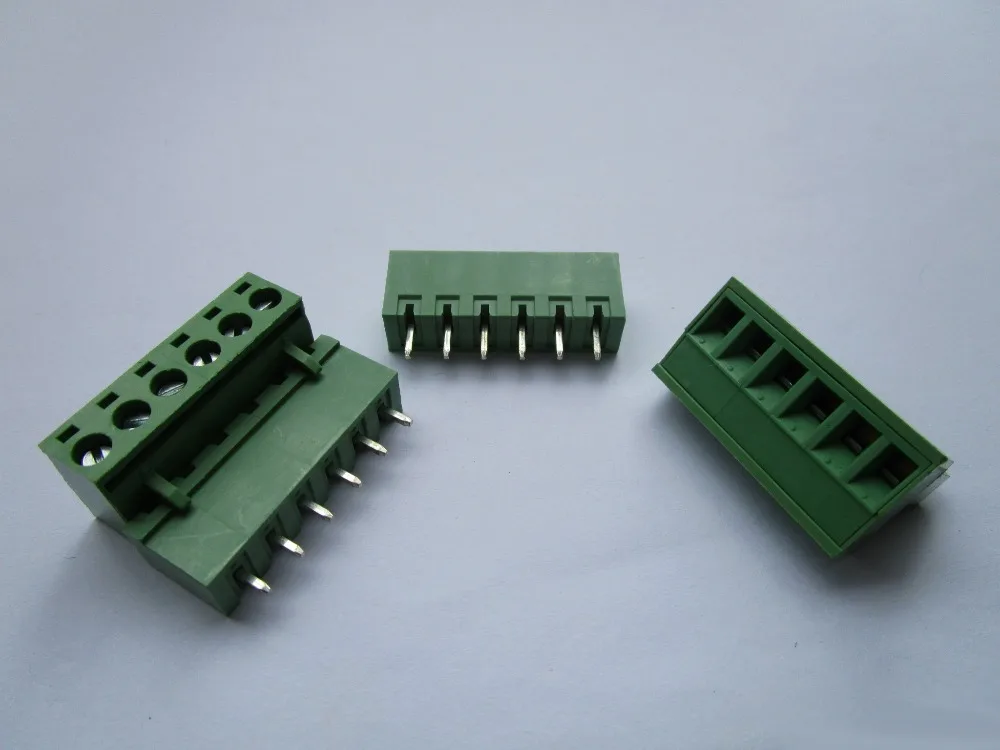 

Close Straight 6 pin 5.08mm Screw Terminal Block Green Connector Pluggbale Type 12 Pcs Per Lot