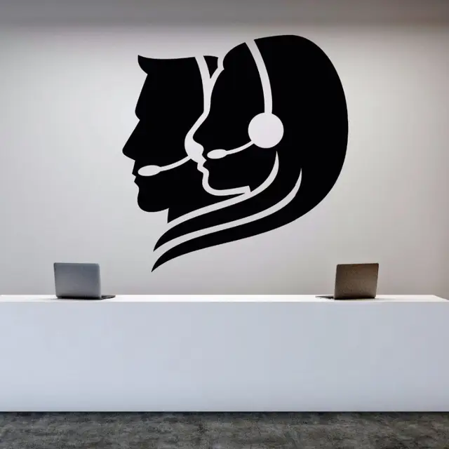wall decal vinyl removable call center operator wall sticker office