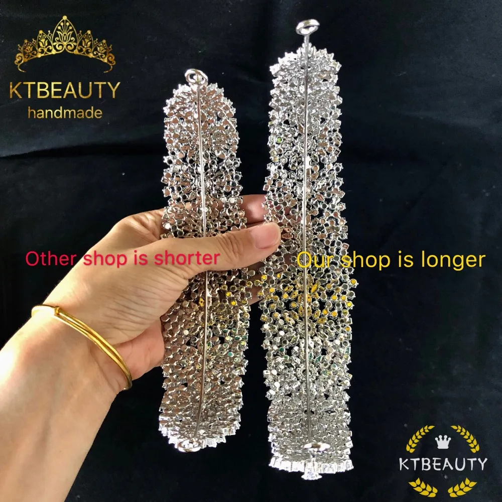 tiara grande com zircão acessório de coroa para tamanho longo