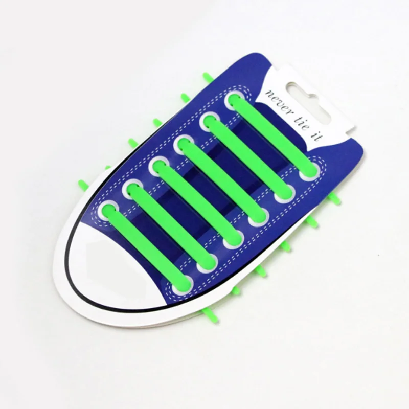 12PCs/ Pack New Unisex Adult Athletic Running No Tie Shoelaces Elastic Silicone Shoe Lace All Sneakers Fit Strap 13 Colors