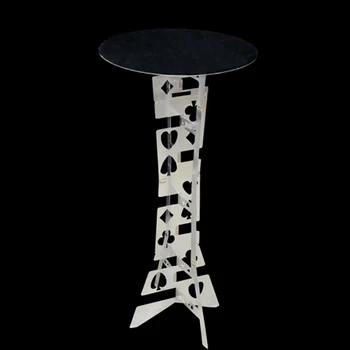 

Silver aluminum alloy folding table magic table round face magic tricks props