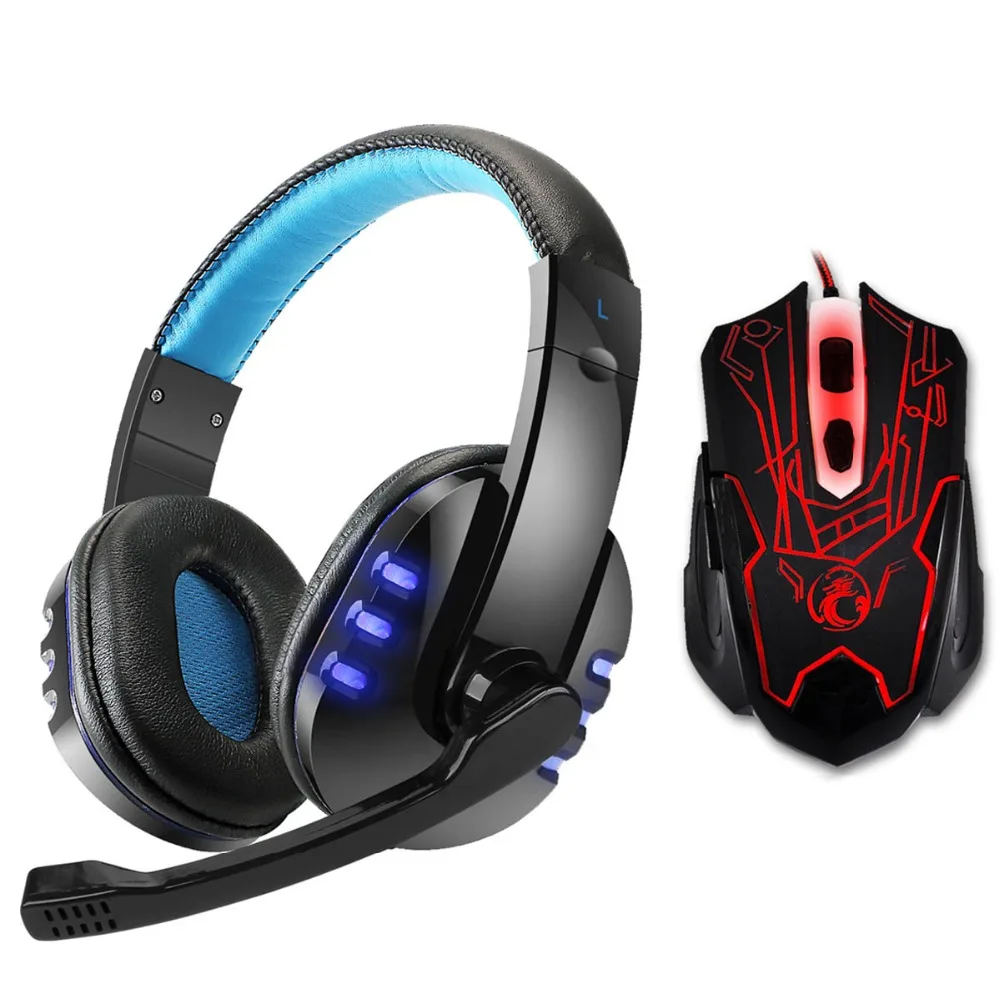 

3.5mm Gaming Headphone Gaming Headset Casque Gamer Stereo Headphone With Microphone Led light Game Headsets For PC PS4 Xbox One